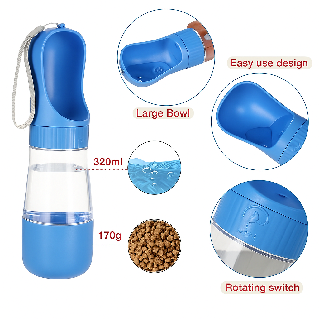 Dual-Use Pet Travel Bottle