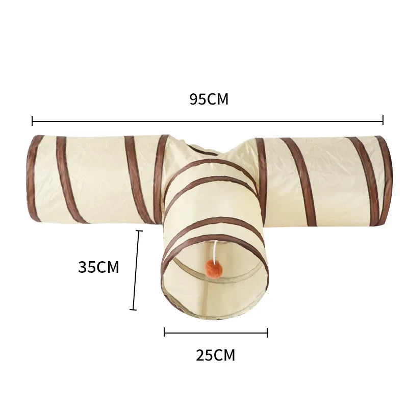 Foldable Cat Tunnel – Interactive T/Y Tube Play Hideaway