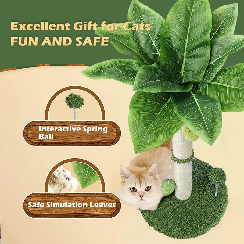 65cm Cat Scratching Post – Sisal Rope Tree with Toys
