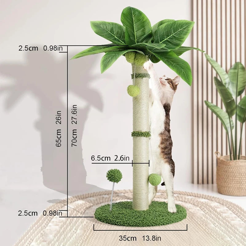 65cm Cat Scratching Post – Sisal Rope Tree with Toys