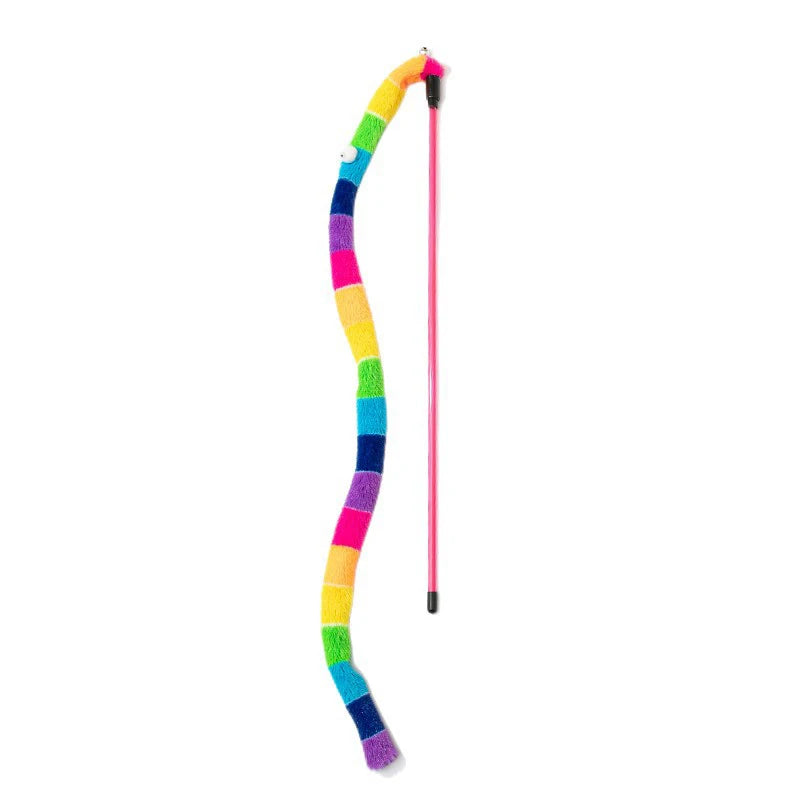 Colorful Caterpillar Cat Teaser Wand