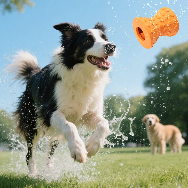 Rubber Hourglass Treat Dispensing Chew Toy