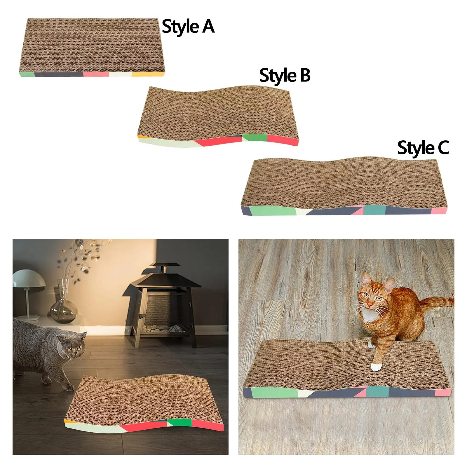 Corrugated Cardboard Cat Scratcher – Multi-Style Lounge Pads (A–K Options)