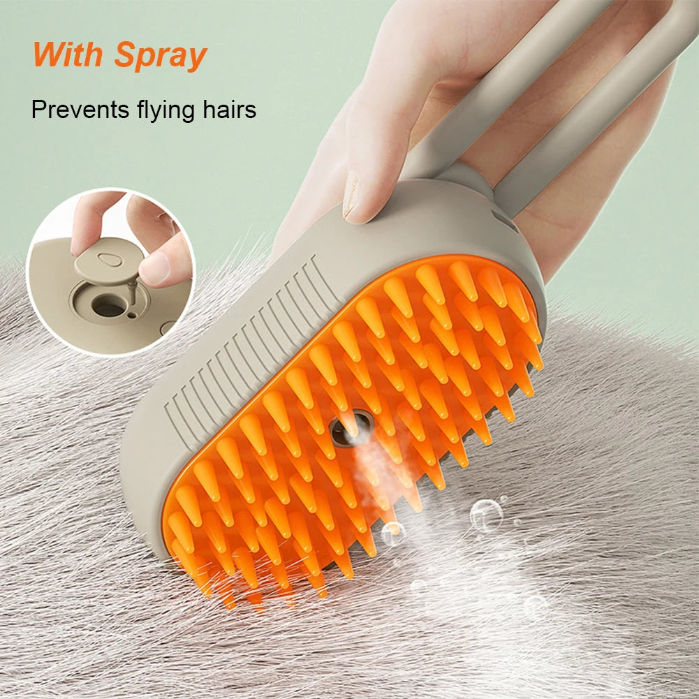 3-in-1 Electric Pet Grooming Steam Brush