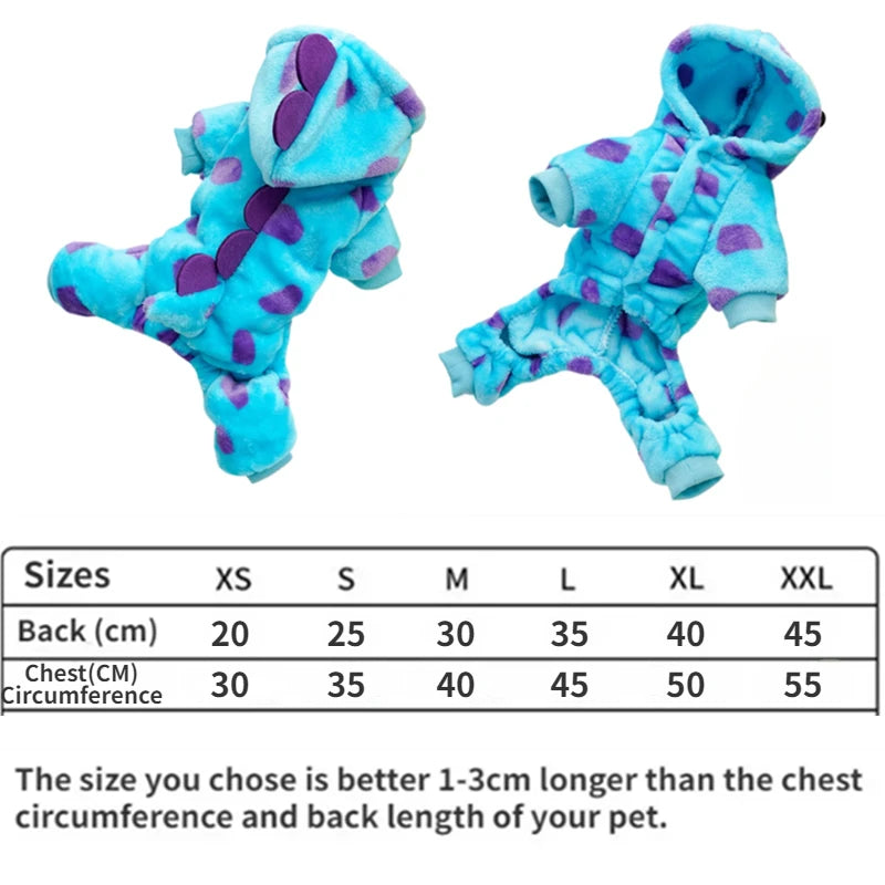 Warm Dinosaur Hoodie – Pet Coat for Small & Medium Dogs