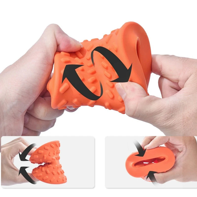 Rubber Hourglass Treat Dispensing Chew Toy