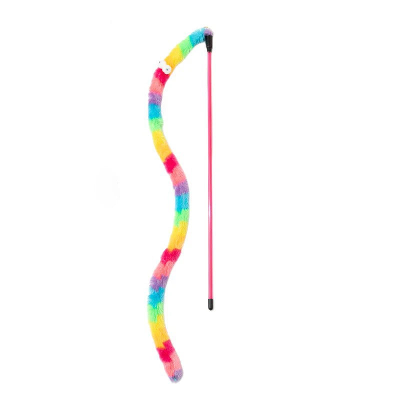 Colorful Caterpillar Cat Teaser Wand