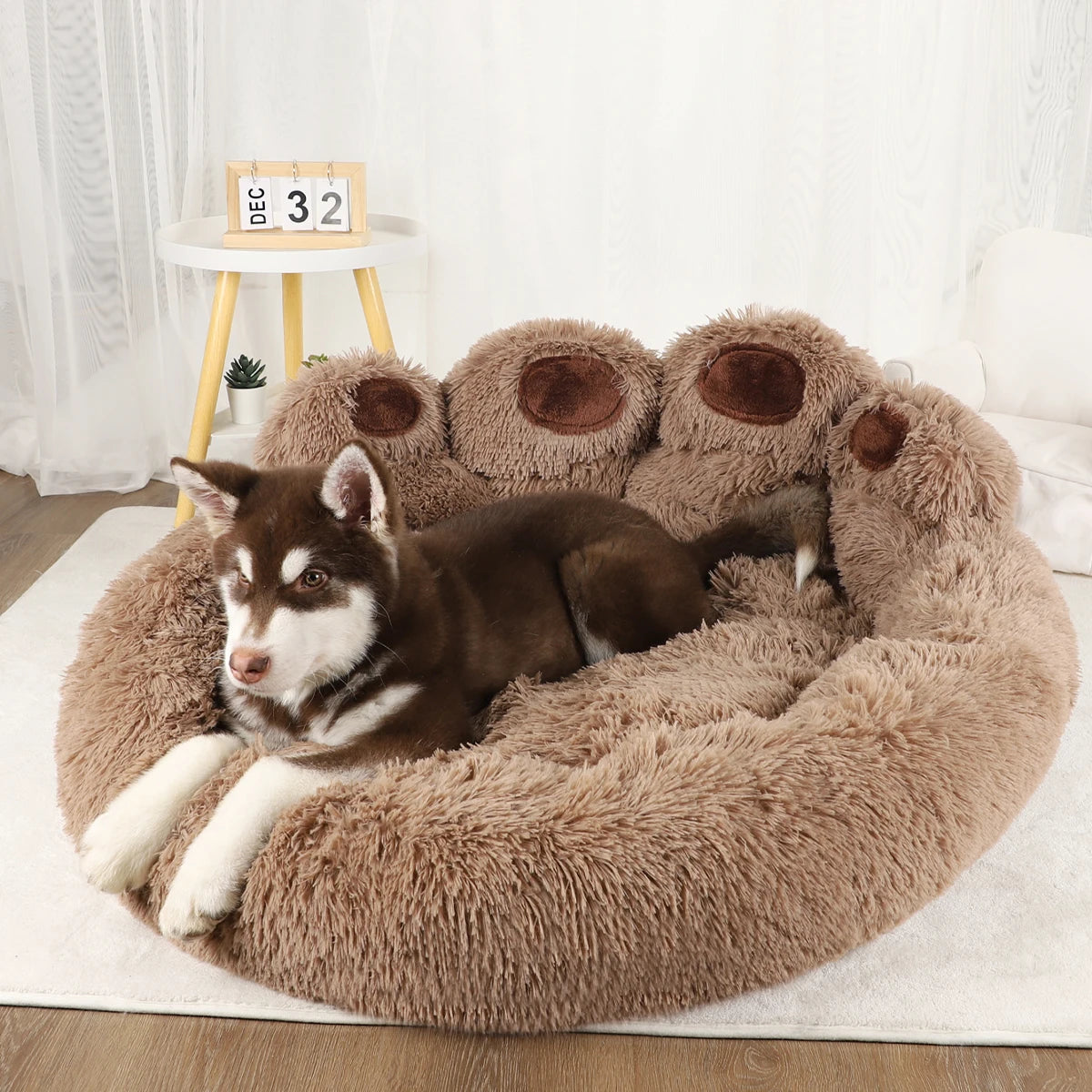 Plush Dog & Cat Sofa Bed – Warm, Washable Pet Bed