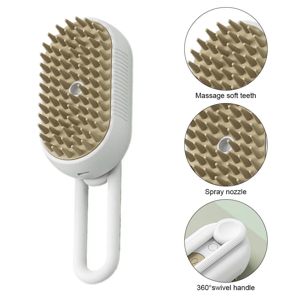 3-in-1 Electric Pet Grooming Steam Brush