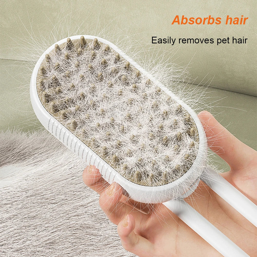 3-in-1 Electric Pet Grooming Steam Brush