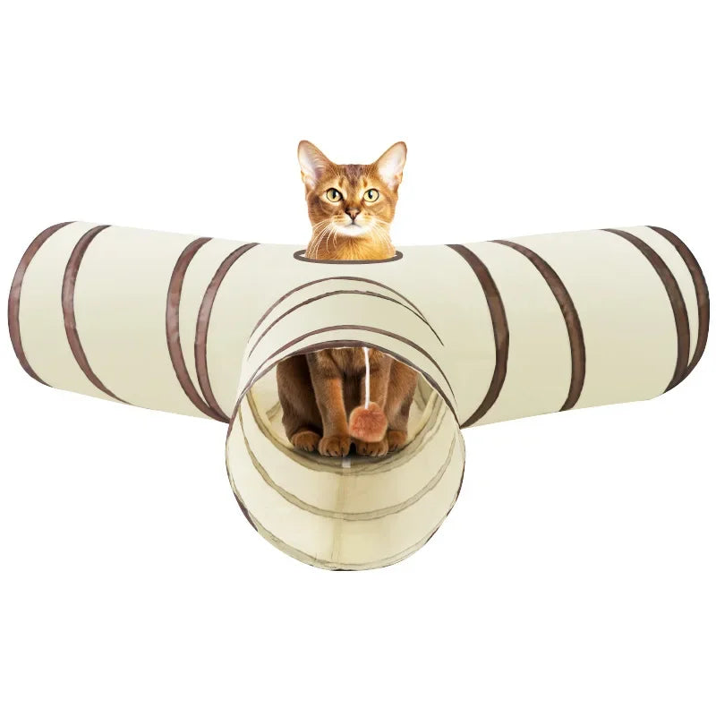 Foldable Cat Tunnel – Interactive T/Y Tube Play Hideaway
