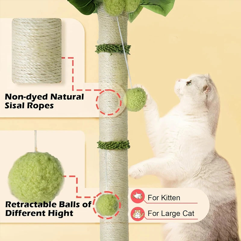 65cm Cat Scratching Post – Sisal Rope Tree with Toys